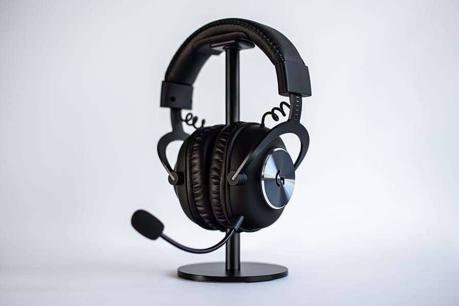 Logitech Pro X wirless gaming headset in stand
