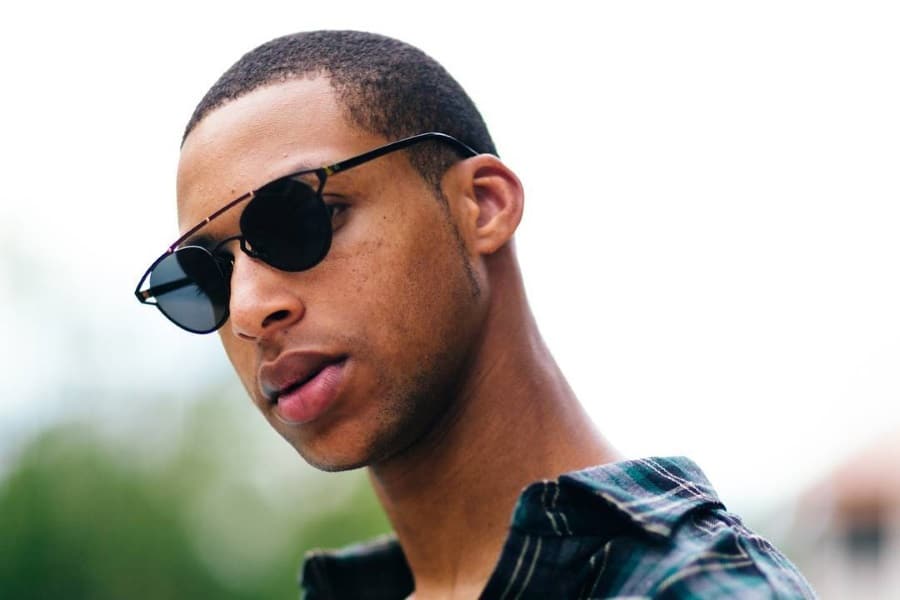 am eyewear brand black sunglass