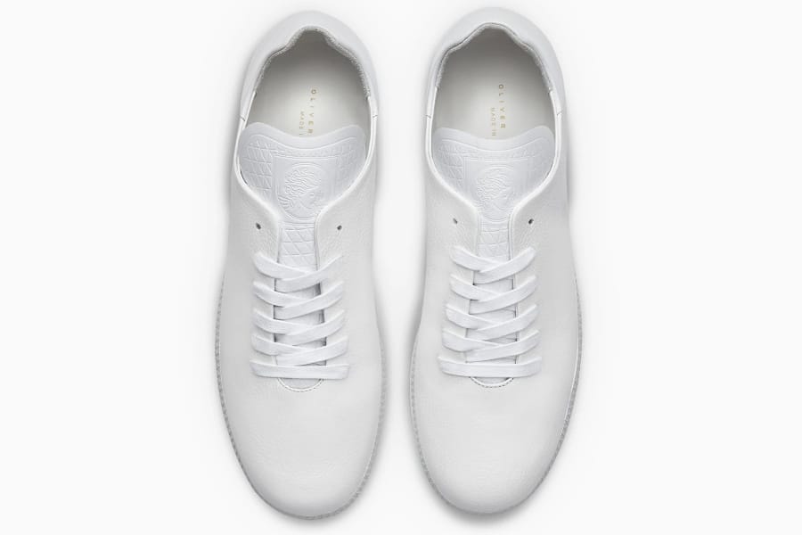 luxury white leather sneaker