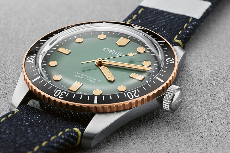 Oris x Momotaro Denim Watch side view