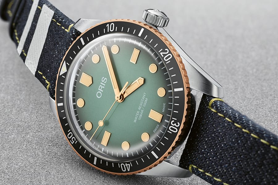 Oris x Momotaro Denim Watch side view