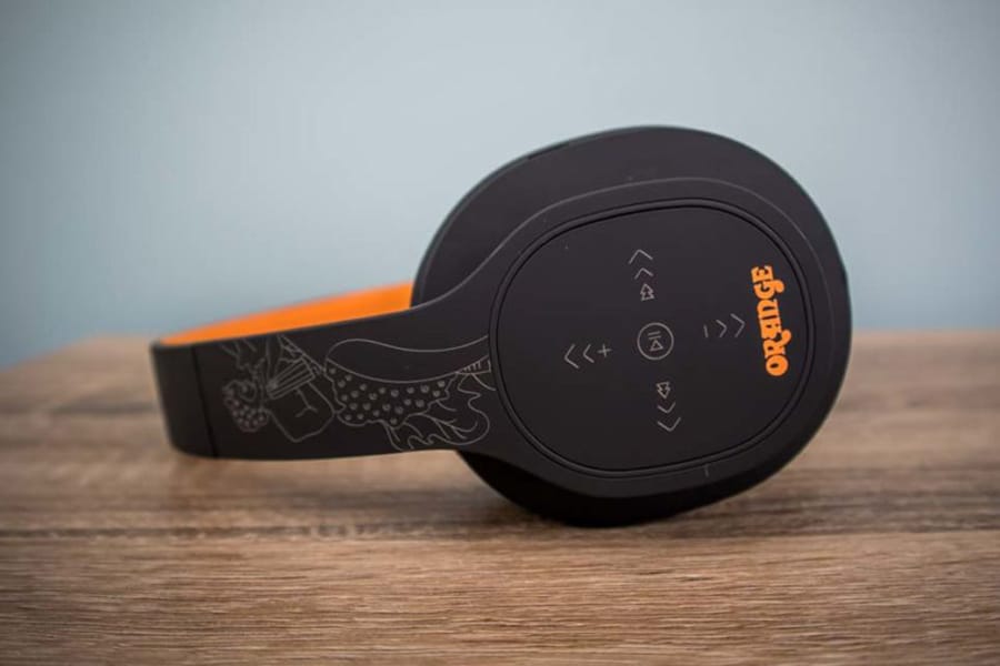 Wireless Orange Crest Headphones