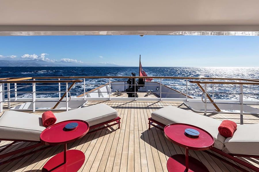 Russian Navy Ship converted to Superyacht view deck