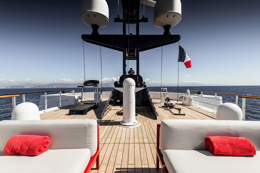 Russian Navy Ship converted to Superyacht lounge in view deck