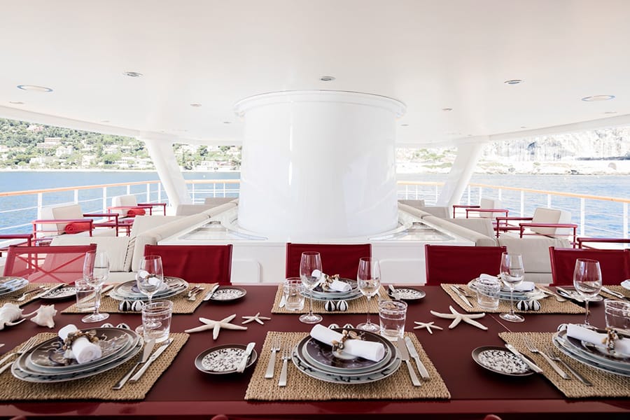 Russian Navy Ship converted to Superyacht dining